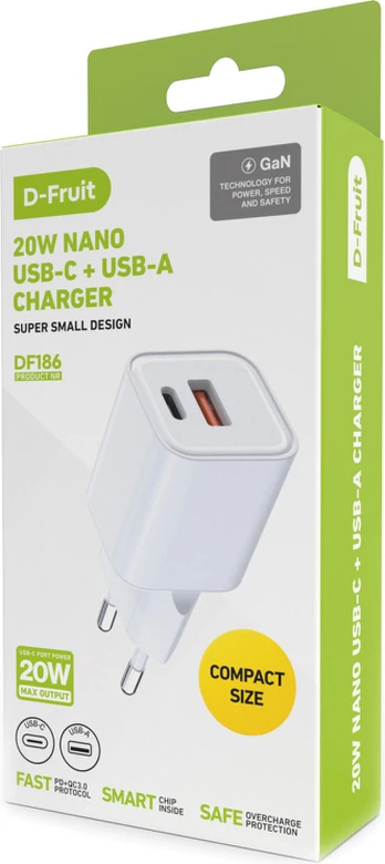D-Fruit charger 20W Nano USB/USB-C DF186