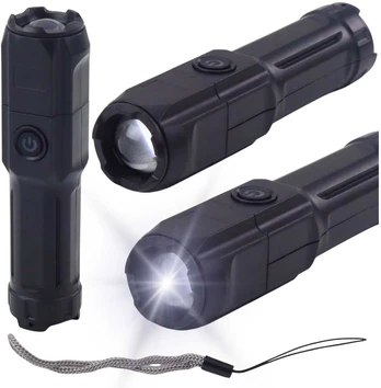 LED žibintuvėlis, juodas