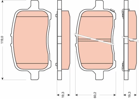 TRW GDB1755 Brake pad set