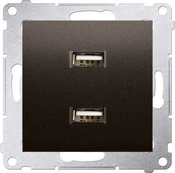 Kontakt-Simon Simon 54 įkroviklis 2xUSB 2.1A 5V / DC Brown Mat (DC2USB.01 / 46)