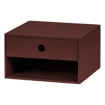 NANCY HANGING BEDSIDE TABLE MDF BURGUNDY RED [fsc]