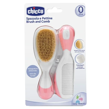 CHICCO Kūdikių šukos ir šepetys, Rožinis