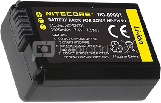 Nitecore NC BP001 Battery (Sony NP FW50) 1030mAh