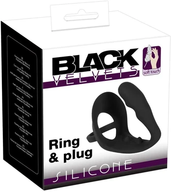 Black Velvets Ring & Plug analinis dildo