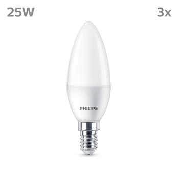 "Philips" LED žvakė E14 2,8W 250lm 2.700K matinė 3vnt