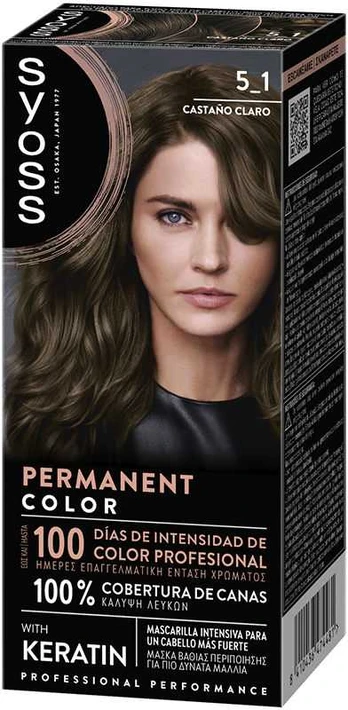 Syoss PERMANENT COLOR #5.1-Castaño Claro 1 u