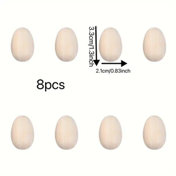 Mediniai kiaušiniai, 8pcs-3.3cm