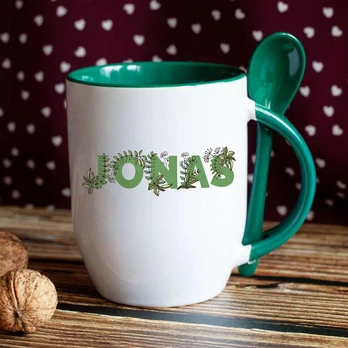 Puodelis su šaukšteliu "Jonas"