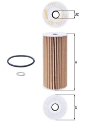 Alyvos filtras MAHLE OX1048D