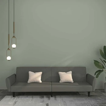 Dvivietė sofa-lova, tamsiai pilkos spalvos, aksomas