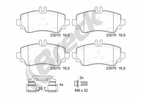 BRECK 23070 00 701 20 Brake pad set