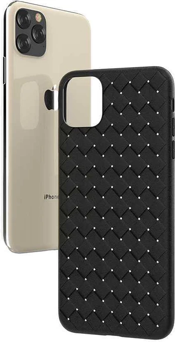 Telefono dėklas Devia Woven Pattern Design Soft, Apple iPhone 11 Pro, juoda
