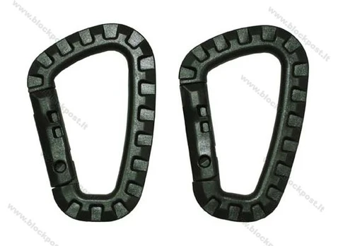Plastikinis D-formos žalias karabinas 7 mm x 8.5 cm .