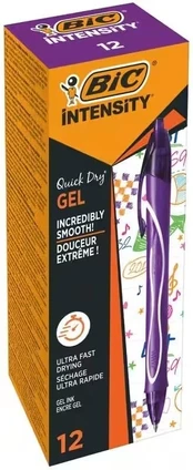 Gelinis rašiklis BIC Quick Dry 0,7 mm violetinis 12 vnt