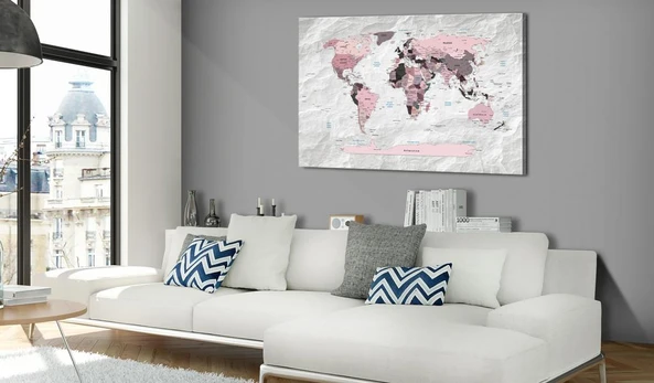 Artgeist Paveikslas - World Map: Rožinė Continents
