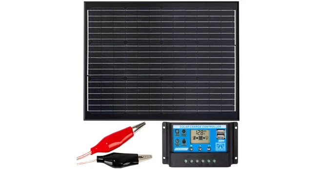 Saulės Baterija Su Įtampos Reguliatoriumi 70W 12V