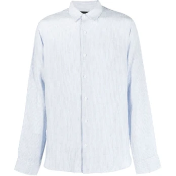 Marškiniai ilgomis rankovėmis vyrams, Balta, Linen stripe button down