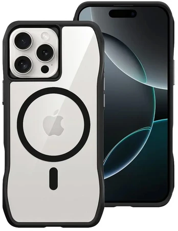 Dėklas skirtas iPhone 15 Pro - Skaidrus-Juodas