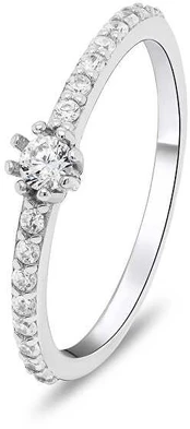 Brilio Silver Gentle sidabrinis ring with zircons RI023W