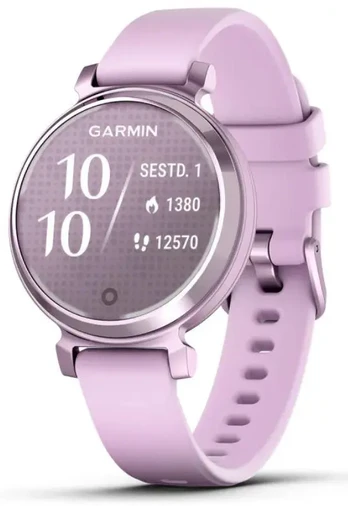 Išmanusis laikrodis Garmin Lily® 2, metalinės alyvinės spalvos su alyvinės spalvos silikoniniu dirželiu
