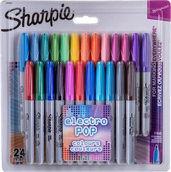 Permanentinių žymeklių rinkinys Sharpie Fine Electro Pop - 24 spalvos