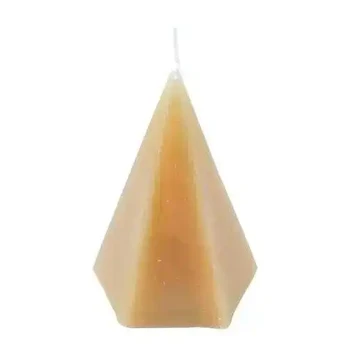 Candle pyramid beige 12x7x7cm