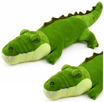 Lean Toys Pliušinis krokodilas, žalias, 70 × 25 × 25 cm