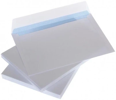 Envelopes with stripe C65 114x229 mm ,white 80g , Box 1000 pcs.