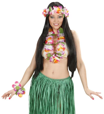 MAUI HAWAIIAN SET (lei, crown, bracelet)
