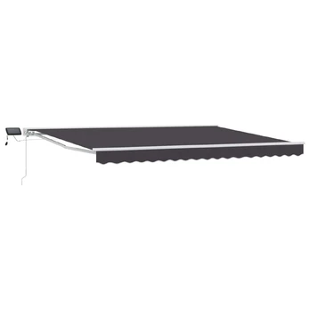 Rankinis markizės rėmas su LED Antracitas 4 × 3,5 m
