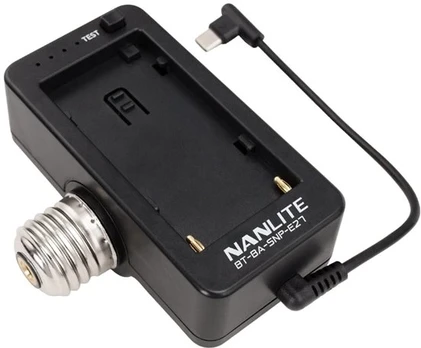 Nanlite NPF baterijos adapteris su E27 galvute