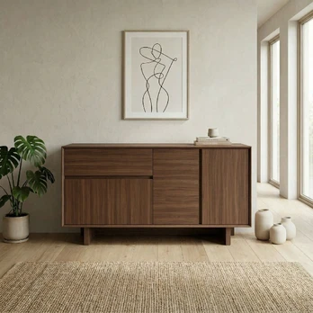 Konsolė, „Hanah Home“, „Milano Walnut“, 146 x 76 x 45
