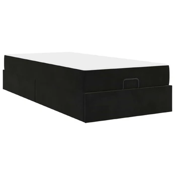 Lovos rėmas su čiužiniu su čiužiniu 2 pcs Juoda Aksomas