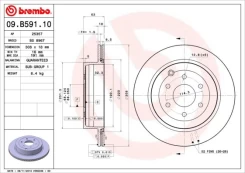Stabdžių diskas BREMBO 09.B591.10 kaina