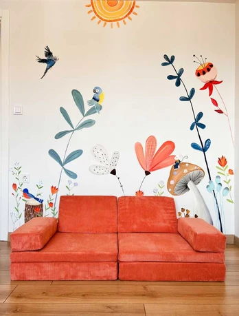 Orange 2 vietų sofa-lova Puzzle - Oranžinis