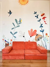 Orange 2 vietų sofa-lova Puzzle - Oranžinis kaina