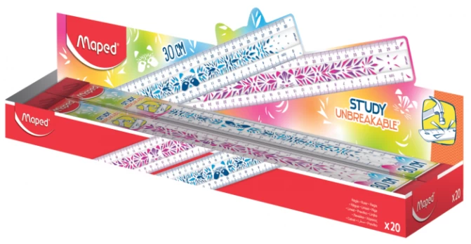 MAPED STUDY UNBREAKABLE liniuotė 30cm asort., 222456010000