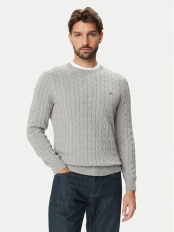 Gant Megztinis 8050601 Pilka Regular Fit