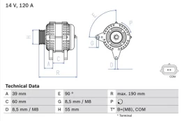 BOSCH 0 986 049 030 Alternator kaina