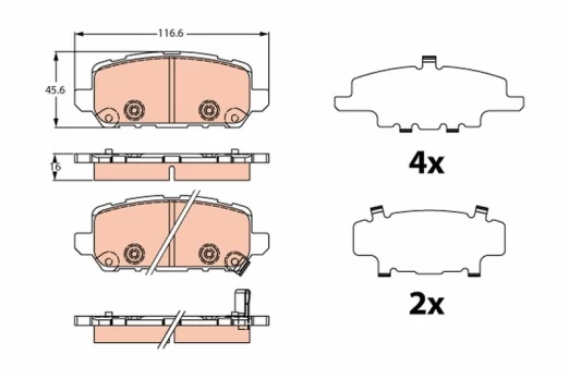 TRW GDB2279 Brake pad set