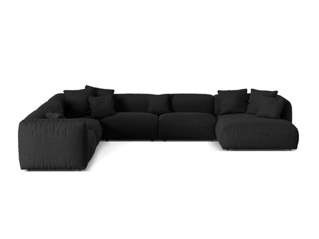Modular Left Corner Sofa, "Martina", 6 Seats, 404x312x75, Black
