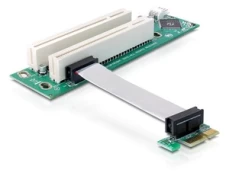 Adapteris Delock RISER CARD PCI EXPRESS X1 2 X PCI 32 BIT 5 V WITH FLEXIBLE CABLE 9 CM LEFT INSERTION kaina