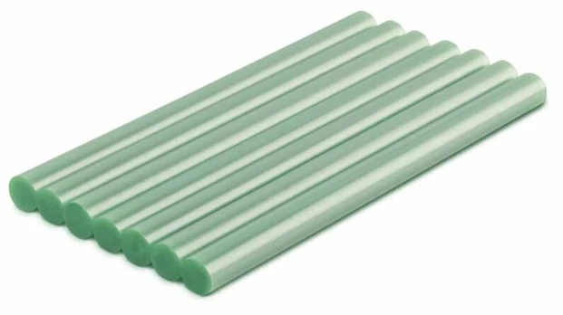 Klijų strypelis Bradas, 10 cm x 0.7 cm, žalia, 7 vnt.