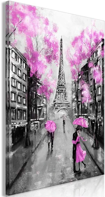 Artgeist Paveikslas - Paris Rendez-Vous (1 Part) Vertical Rožinė