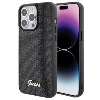 Dėklas Guess Disco Metal Script   iPhone 15 Pro Max - Juodas
