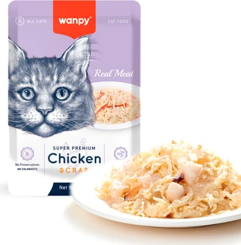Wanpy - Wanpy Cat Retort Pouch Chicken & Crab 85g - 85g