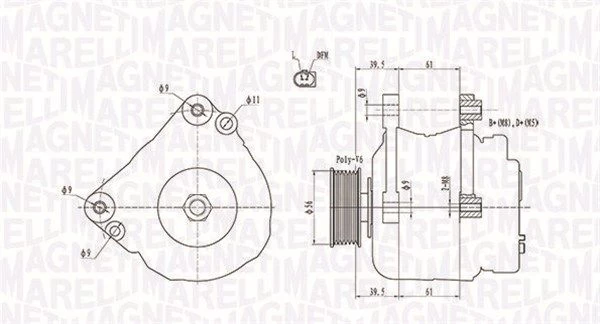Kintamosios srovės generatorius MAGNETI MARELLI 063731818010