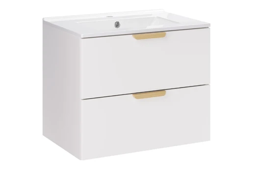 Pakabinama vonios spintelė su stalviršiu Comad Aster White 80 cm, balta