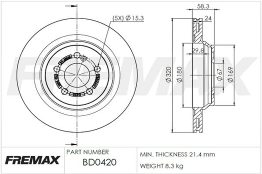 Stabdžių diskas FREMAX BD-0420