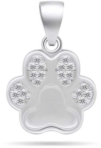 Brilio Silver Playful sidabrinis pendant with zircons Paw PT63W